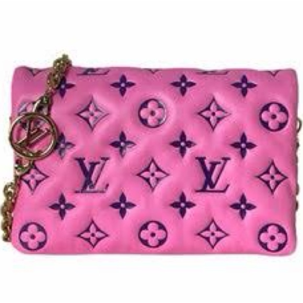 LV Coussin Bag .• Pink Purple Gold chain strap